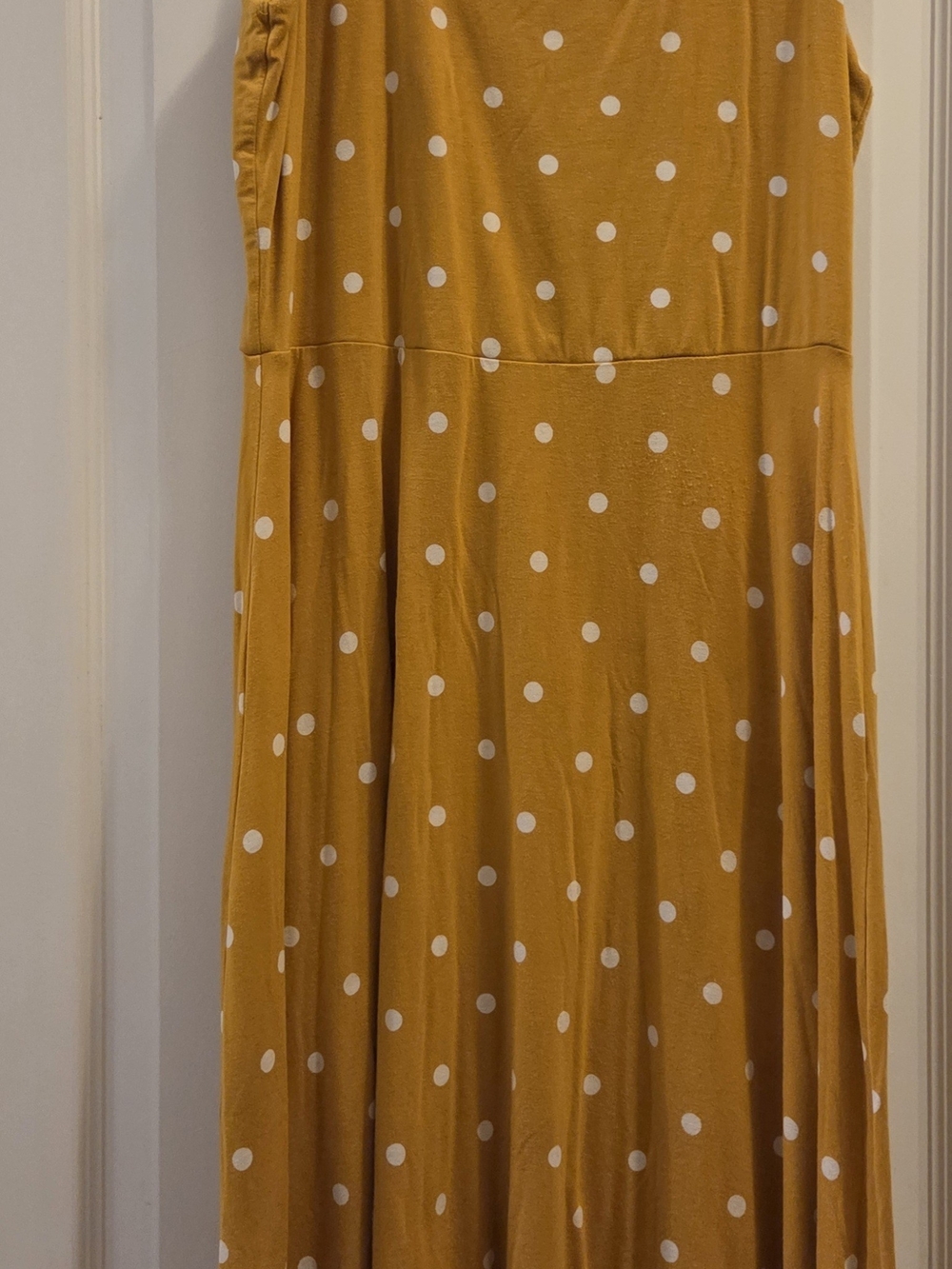 Old Navy Mustard Yellow Polka Dot Maxi Dress